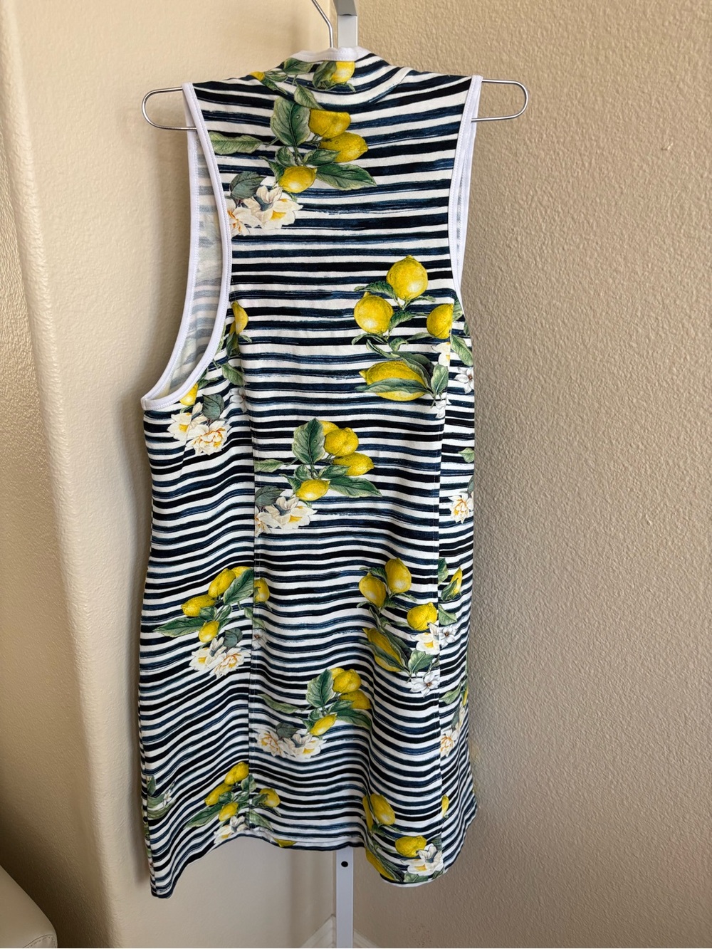 Boston Proper Lemon Racerback Zip Up Chic Dress in Blue Stripes - Size XL - Picture 5 of 6
